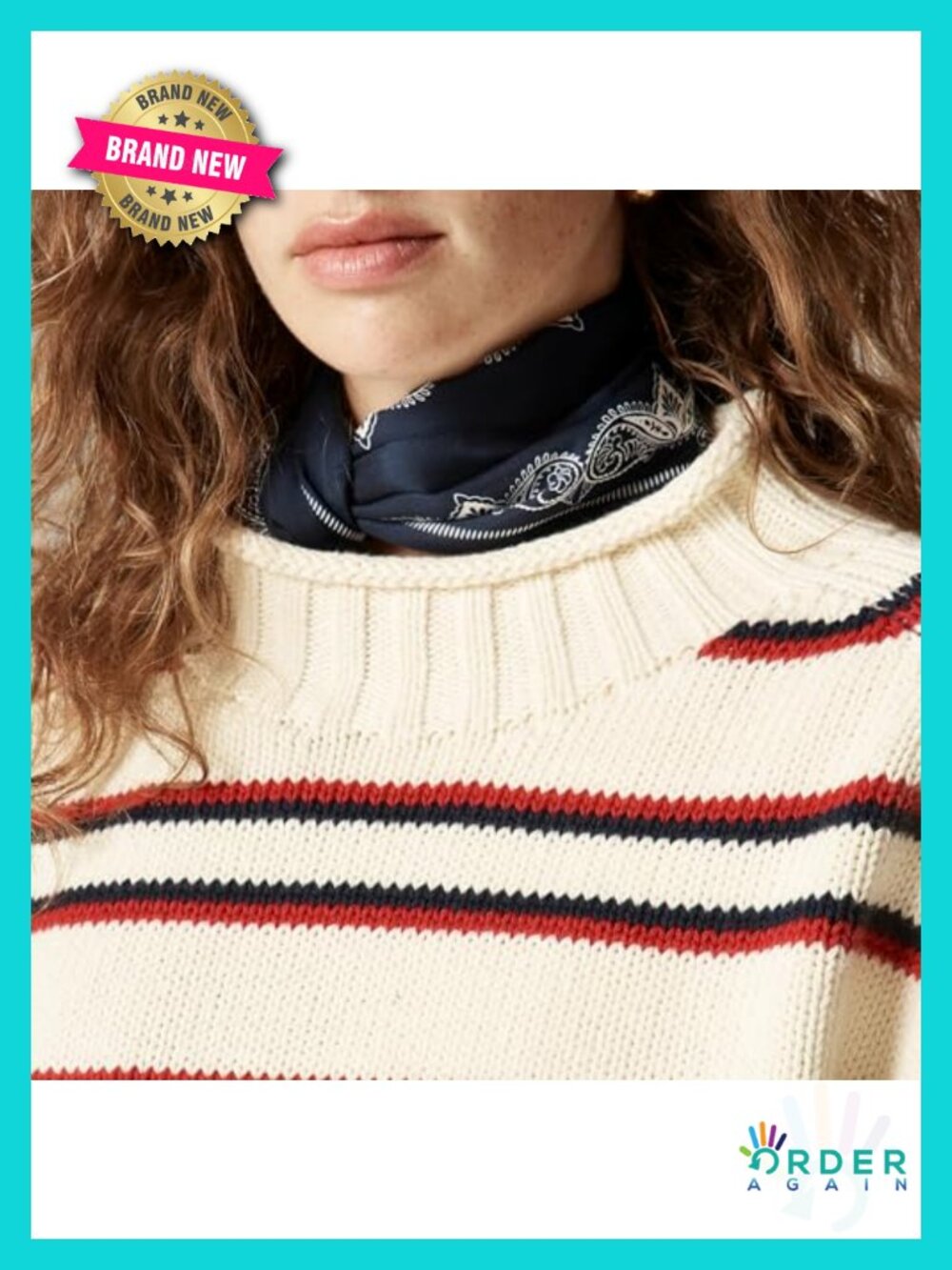 Women's Oversized Turtleneck Pullover Sweater - Picture 3 of 3